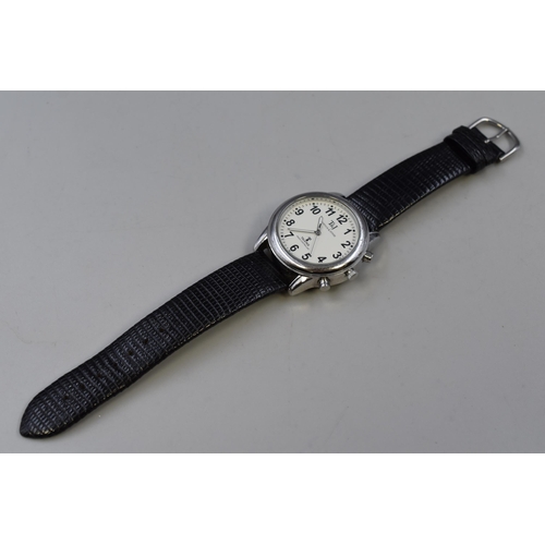 128 - A Tavistock & Jones Radio Controlled Talking Watch With Leather Strap