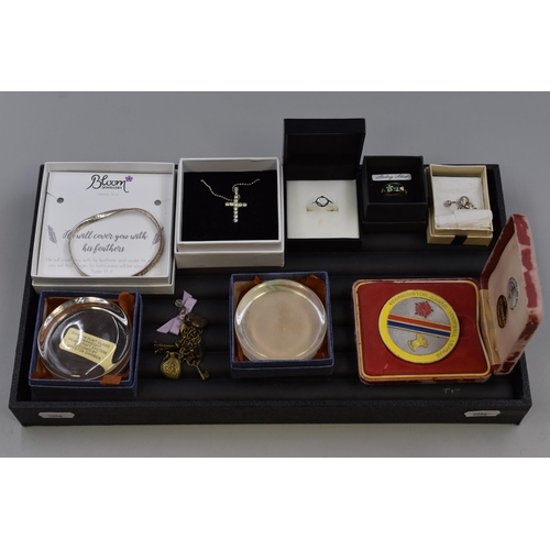 137 - Selection of Jewellery Paperweights, and Medal including Silver