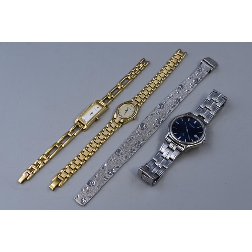 138 - Three Accurist Watches including Gents WR50M, two Ladies Watches and a Silver Tone Bracelet (Working... 