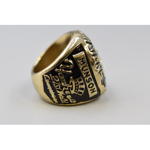 153 - Replica American Football Super Bowl Style 1977 Yankees World Champions Ring