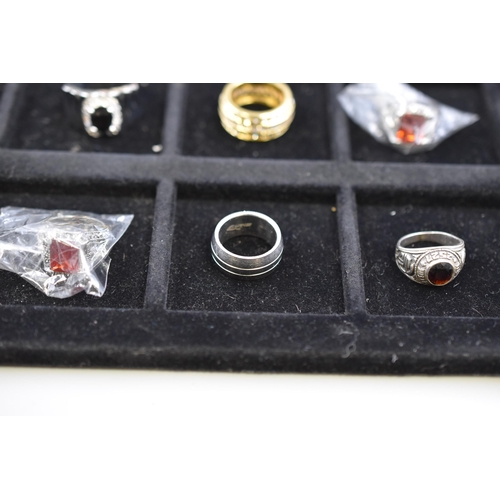 158 - Selection of Rings Including United States Marine Corps, Superman Logo and More