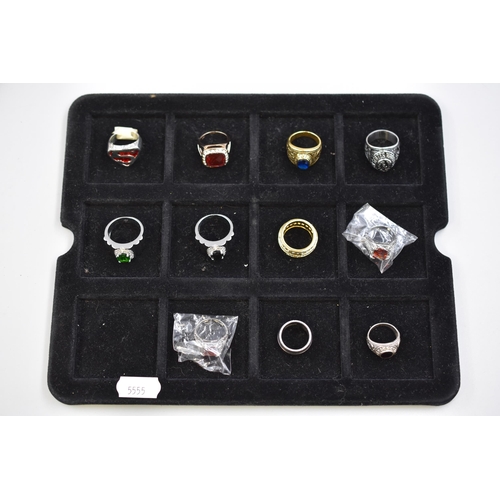 158 - Selection of Rings Including United States Marine Corps, Superman Logo and More