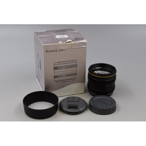 A New Boxed Kamlan 50mm F1.1 Lens. Compatible For Canon EOS-M. RRP £69