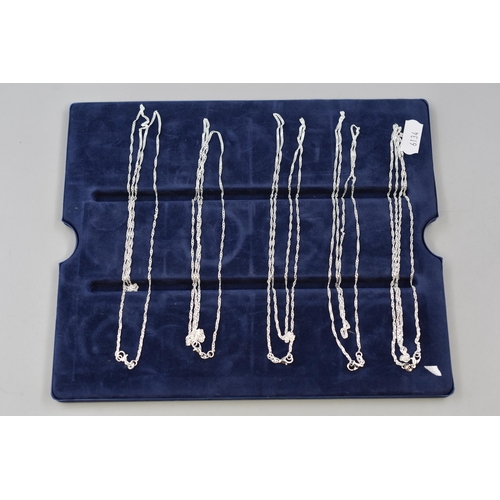 168 - Five 30” Silver 925 Twist Necklace Chains