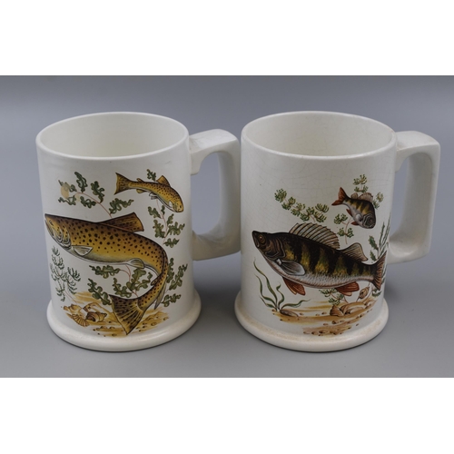 348 - Two Vintage Large Arthur Wood Fish Tankards (Approx. 5”)