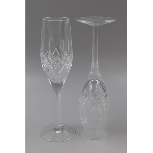 349 - Two Stuart Crystal Champagne Flutes in Box