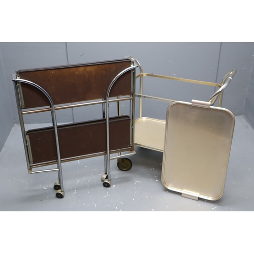 615 - Vintage Folding Tea Trolley and Another Tea Trolley.