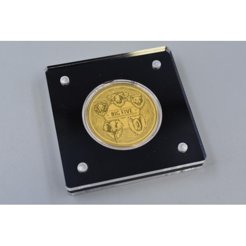 190 - 2022 Big Five Republic Togolaise 1500 Francs Gold 999 Proof 40mm , 1/200oz. Complete With Certificat... 