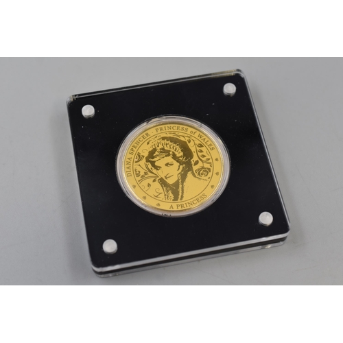 191 - 2022 Princess Diana Republique Du Congo 100 Francs Gold 999 Proof 40mm , 1/200oz. Complete With Cert... 