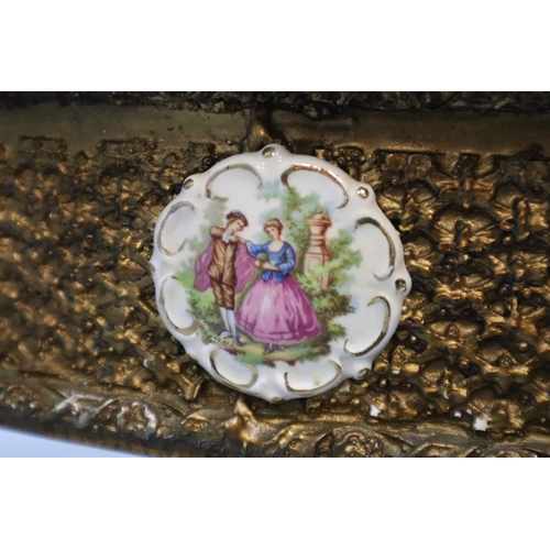 625 - A Brass and Marble Effect Rococo Style Circular Coffee Table, Approx 29.5