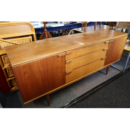 630 - Mid Century Austin Suite Three Drawer Two Cupboard Teak Sideboard, in Nice Sturdy Condition 72