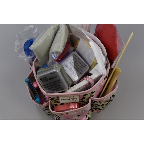 732 - Table Top Rotating Organiser complete with Arts and Craft Items to include Brand New Ink Pads, Plier... 