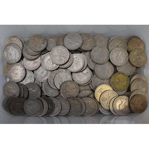 204 - Approx 100 Sixpence Coins