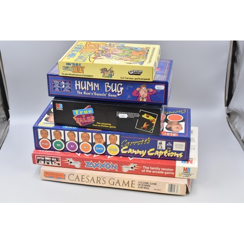 775 - Selection of Vintage Board Games Including Zaxxon, True or False, humm Bug and More (All Unchecked)