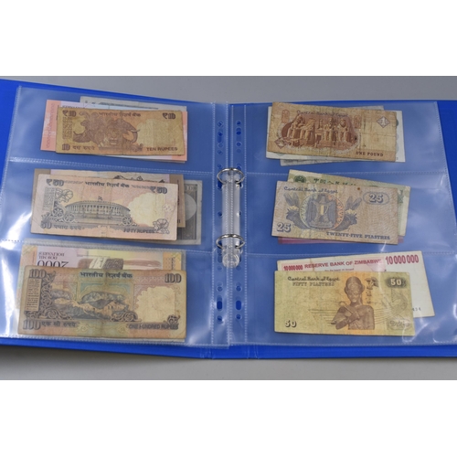 215 - Album to include a Selection of Worldwide Banknotes. Includes France, Venezuela, India, Egypt, Zimba... 