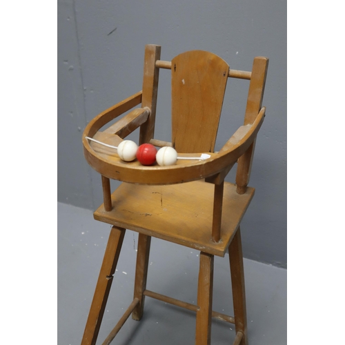 782 - Selection of Vintage items to include Toy Wooden High Chair, Three Boxed Porcelain Dolls (Leonardo a... 