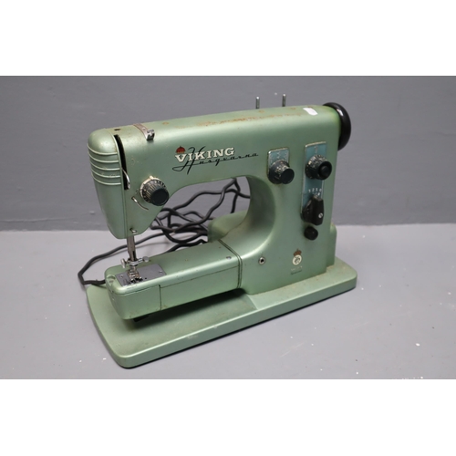 784 - Vintage Husqvarna Viking Sewing Machine complete with Pedal and in original Case, Working when teste... 