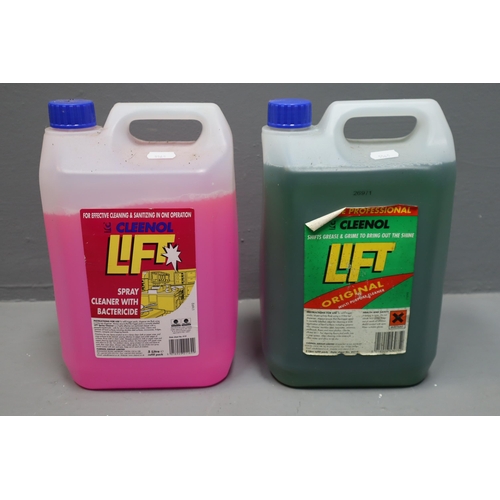 677 - 6x 5 ltr bottles of cleaner (different types) including Screen wash, tar and gum remover.