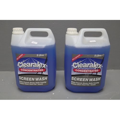 677 - 6x 5 ltr bottles of cleaner (different types) including Screen wash, tar and gum remover.