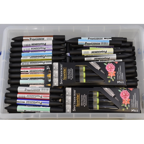 759 - Collection of Crafting Promarker Pens and Spectrum Noir Sparkle Pens