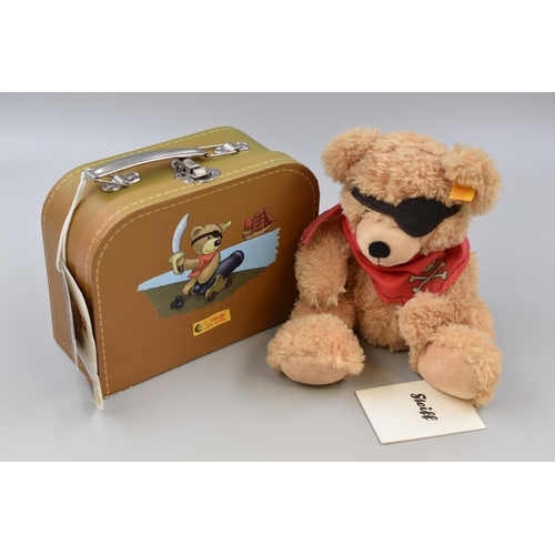 234 - A Steiff Pirate Fynn Teddy Bear In Suitcase, With Tags