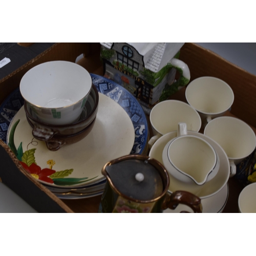 834 - A Selection of Ceramics To Include Part Art Deco Style Tea Set, Collectable 'Antiques' Teapot, Torqu... 