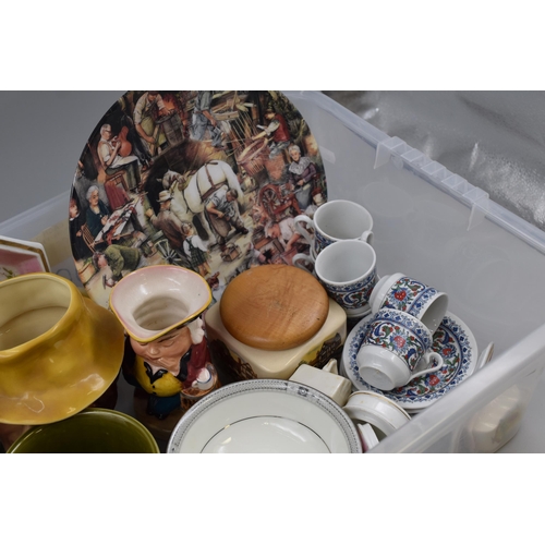 837 - Mixed Selection including Royal Doulton Plate, Toby Jugs, Churchill, Franciscan and More