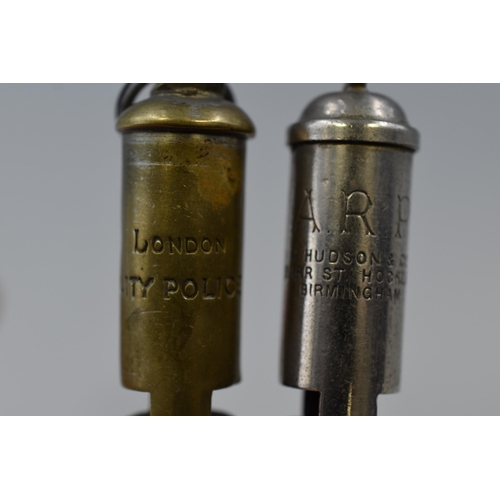 256 - Two Collectable Whistles To Include London City Police and ARP