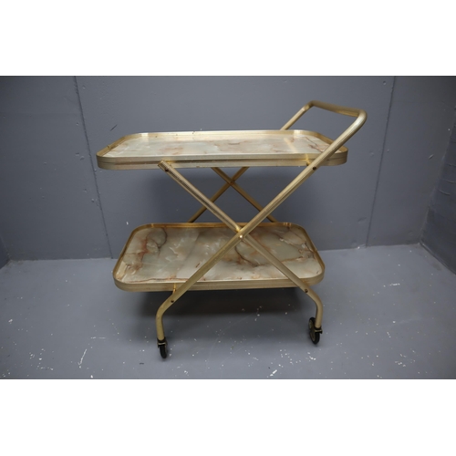 Mid Century Onyx Style two Tier Serving Trolley