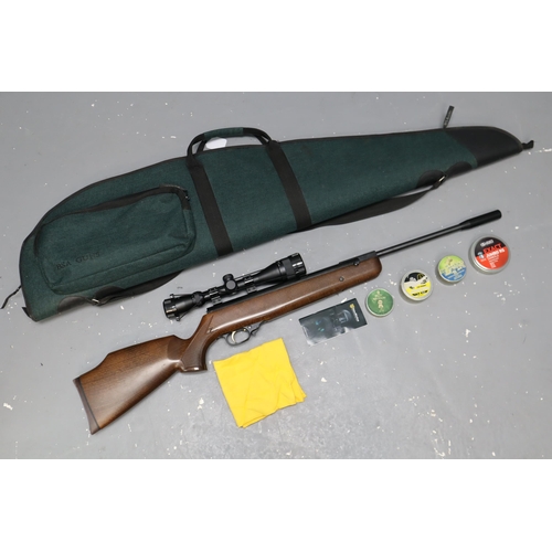 299 - Weihrauch HW90K .22 Caliber Air Rifle with Nikko Stirling Scope 3-9X40 A0, BSA Carry Case and Pellet... 