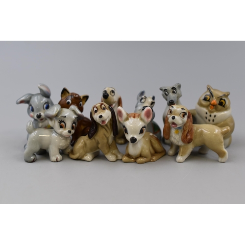 264 - Collection of 13 1960's miniature figurines including Disney's Lady and the tramp and Bambi