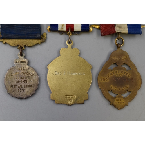 249 - Three Royal Antdiluvian Order of Buffalos Jewel Medals. Includes Silver Jubilee, Grove House Orphana... 