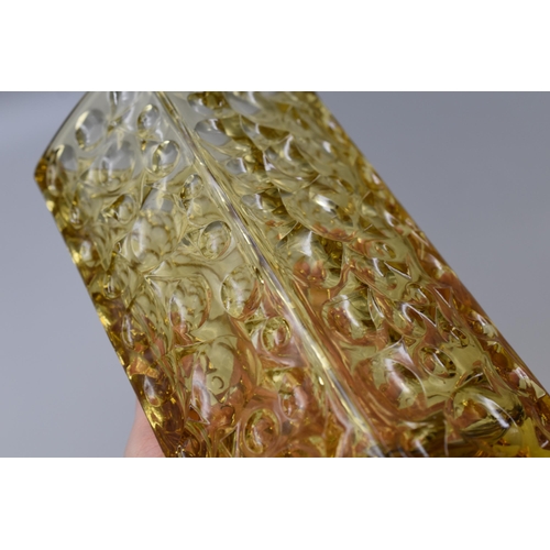 272 - Rosice Sklo Union Amber Glass Vase by Jiri Brabec (8.5”)