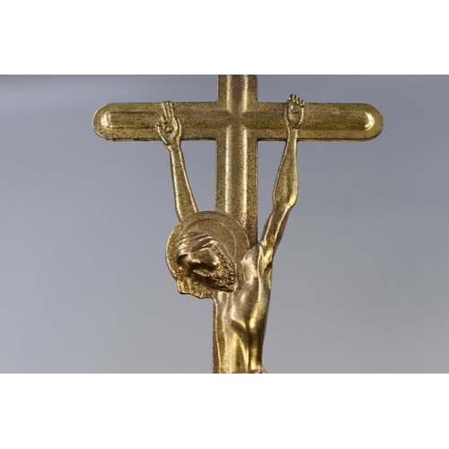 327 - Large Maltese Brass Crucifix (21