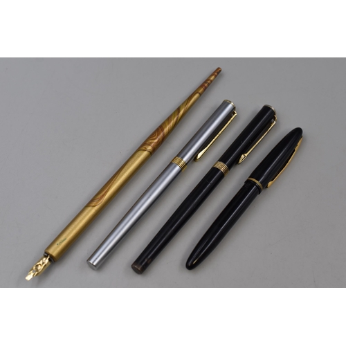 61 - Four Fountain Pens To Include Pen Quest, And Stylomine