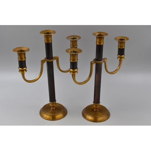 329 - Pair of Brass and Metal Candelabras (12