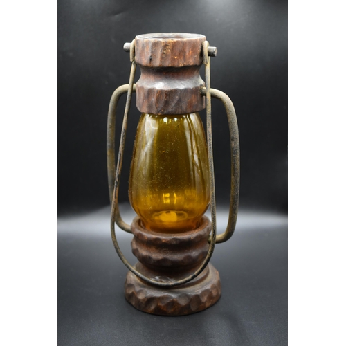 332 - Vintage Handmade Candle Lantern with Handblown Glass (Approx. 12