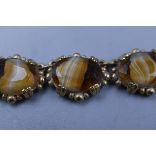 70 - Vintage Brown Agate Necklace Approx 20