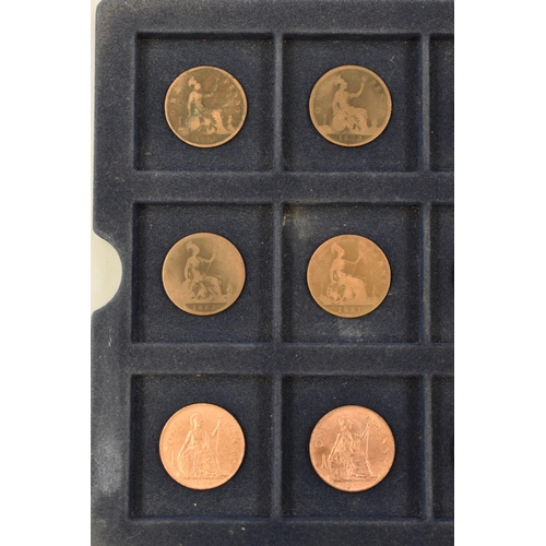 160 - Selection of 12 Victoria, George VI and Elizabeth II One penny Coins Dating From 1866