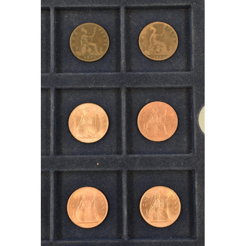 160 - Selection of 12 Victoria, George VI and Elizabeth II One penny Coins Dating From 1866