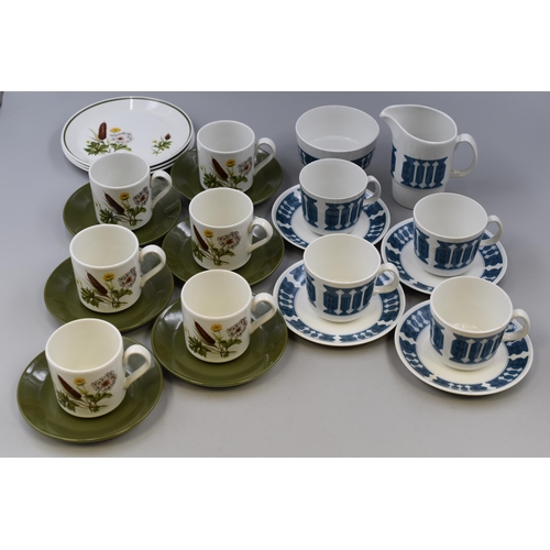 348 - Two Johnson Bros Part Tea Sets, Includes Brookside and Other Blue and White Pattern. Twenty-Four Pie... 