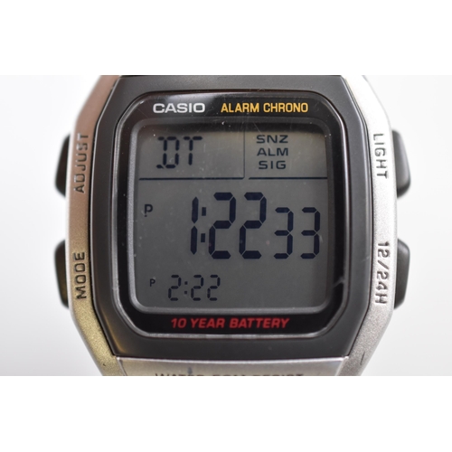 93 - Casio Alarm Chronograph Illuminator Watch with Rubberised Strap (Working)