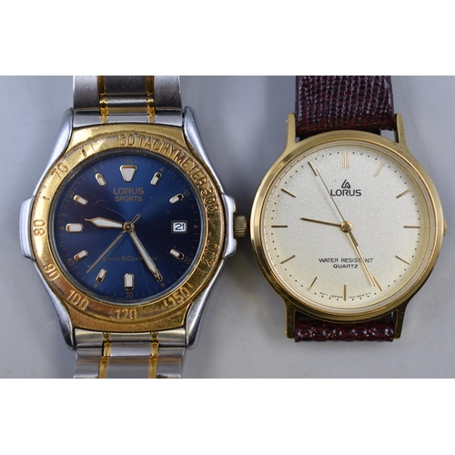 94 - Two Gent's Quartz Lorus Watches, Both Working