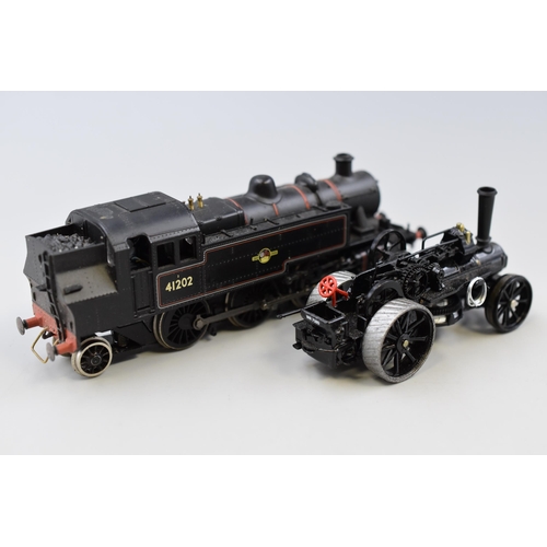 175 - BACHMANN 31-452A OO GAUGE IVATT CLASS 2MT BR BLACK 41202 & Oxford Fowler BB1 ploughing engine.