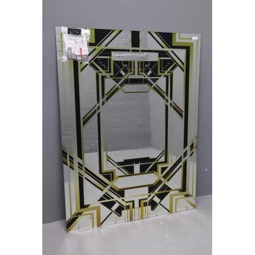 366 - Art decor mirror in black & gold approx 32