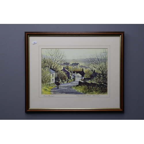 369 - A Framed and Glazed Pencil Signed Brian Barlow Print Depicting Cox Green Road. Approx 18