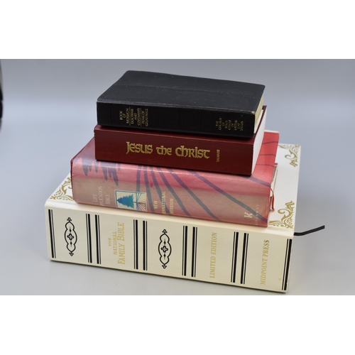 465 - Four Vintage Holy Books to include a LARGE Limited Edition Bible, Book of Mormon and others