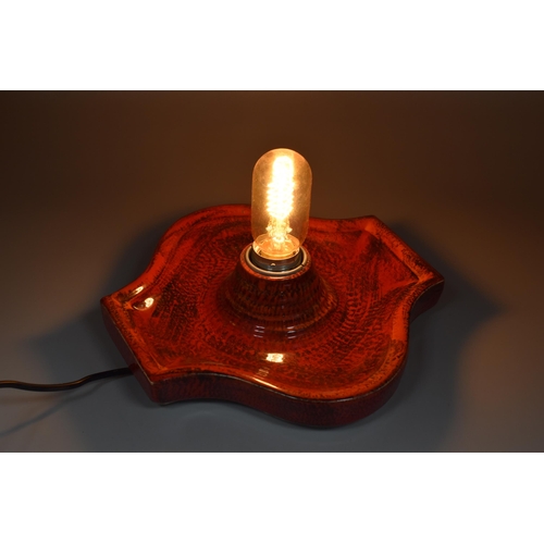 205 - West German Style Table Lamp Lights Up (Approx. 10.5 x 11”)