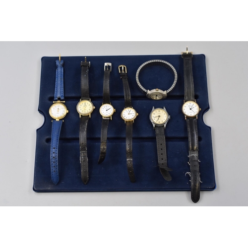 125 - Selection of 7 Ladies Watches including Ravel, Montine, Ingersoll and More