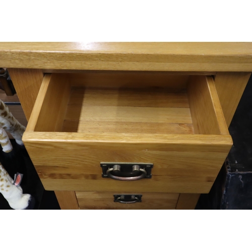 576 - Solid Oak Chest of Five Drawer Tallboy Unit approx 48